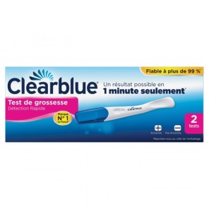 CLEARBLUE  Boîte de 2 tests de grossesse Détection Rapide